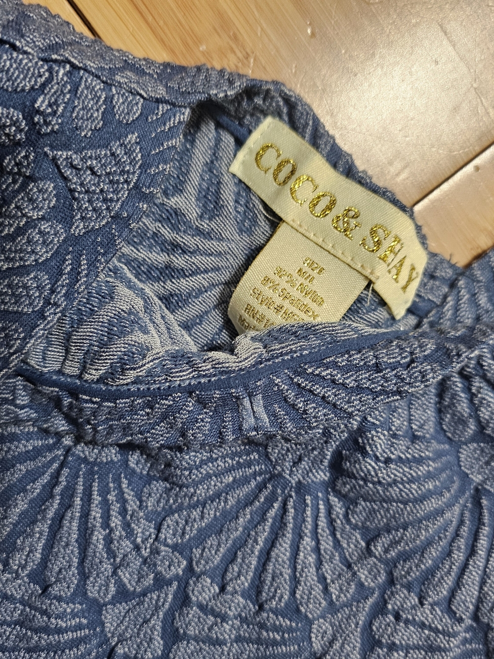 Blue Textured Square-Neck Tank - Picture 2 of 3
